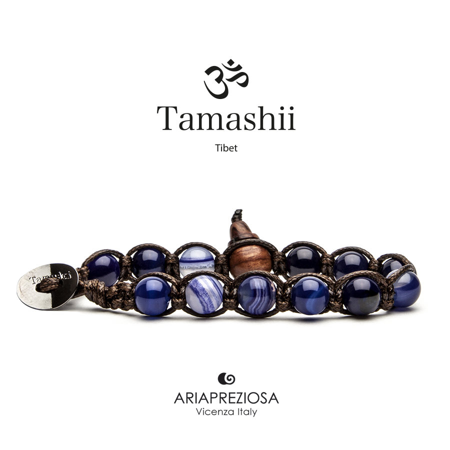 Bracciale TAMASHII Agata Blu Scuro Striata