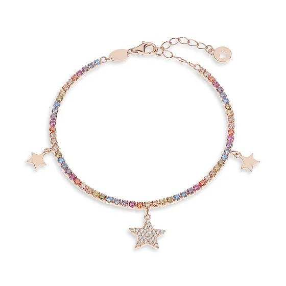 Bracciale Tennis Comete in Argento con Stelle