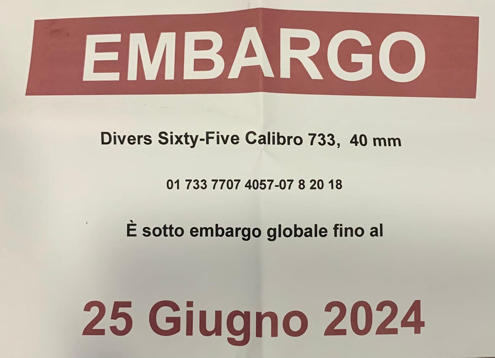  Orologio ORIS Divers Sixty-Five Calibro 733