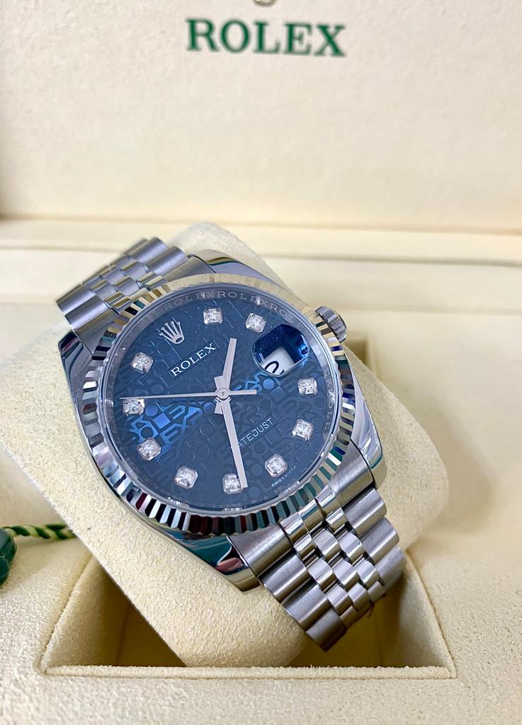 Rolex datejust sales blu diamanti